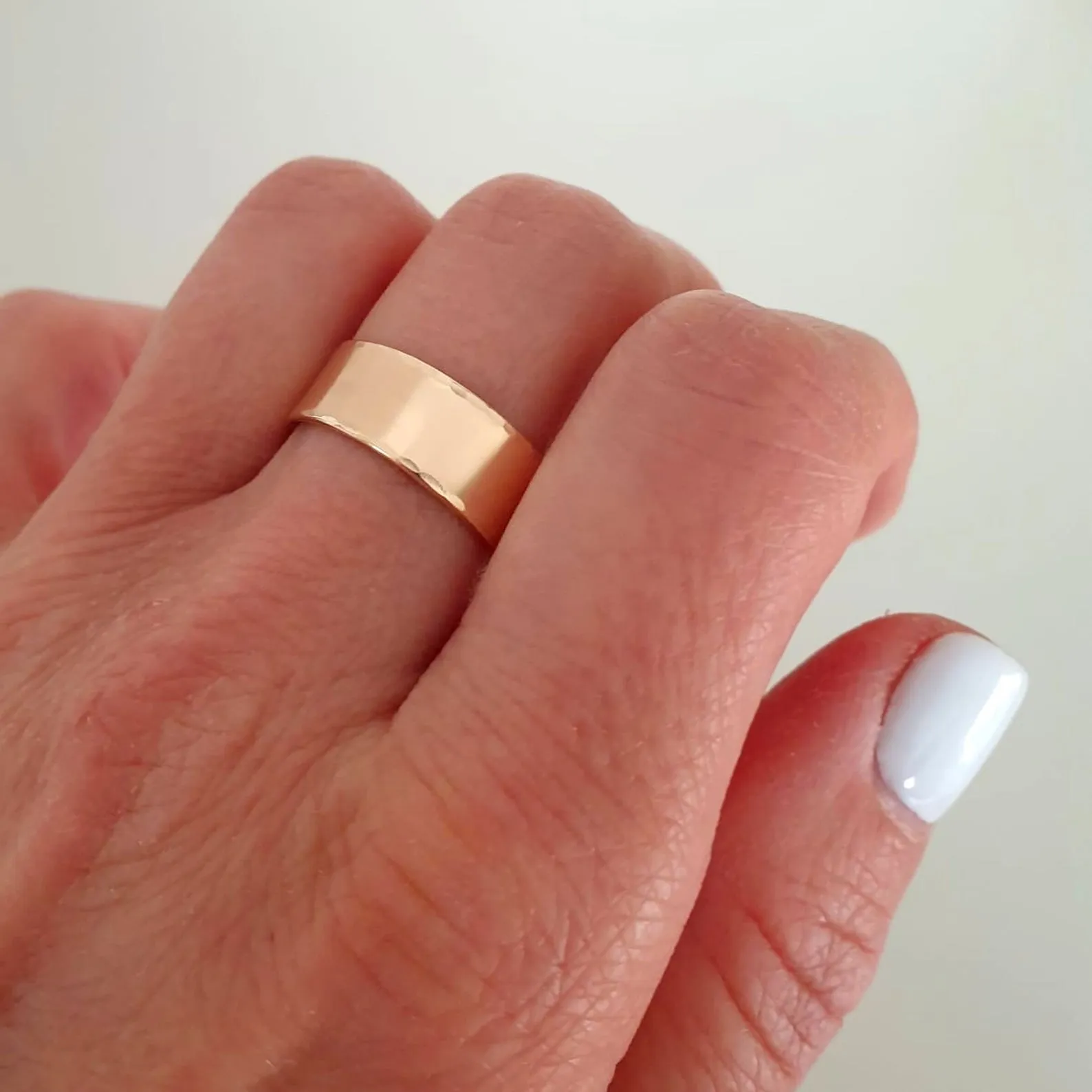 Chunky Ring - Secret Message Text Engraved Ring in Gold Filled 14K