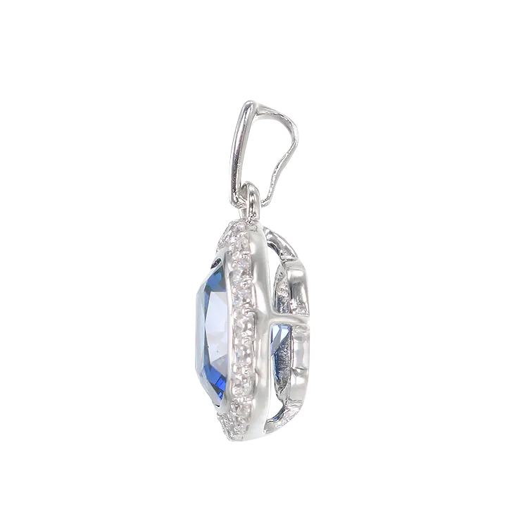 Classic Cushion Cut Blue Sapphire Pendant