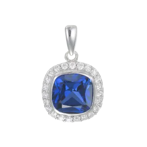 Classic Cushion Cut Blue Sapphire Pendant