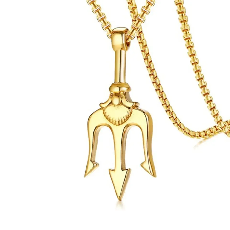 Classic Fashion Trident Pendant Necklace for Men