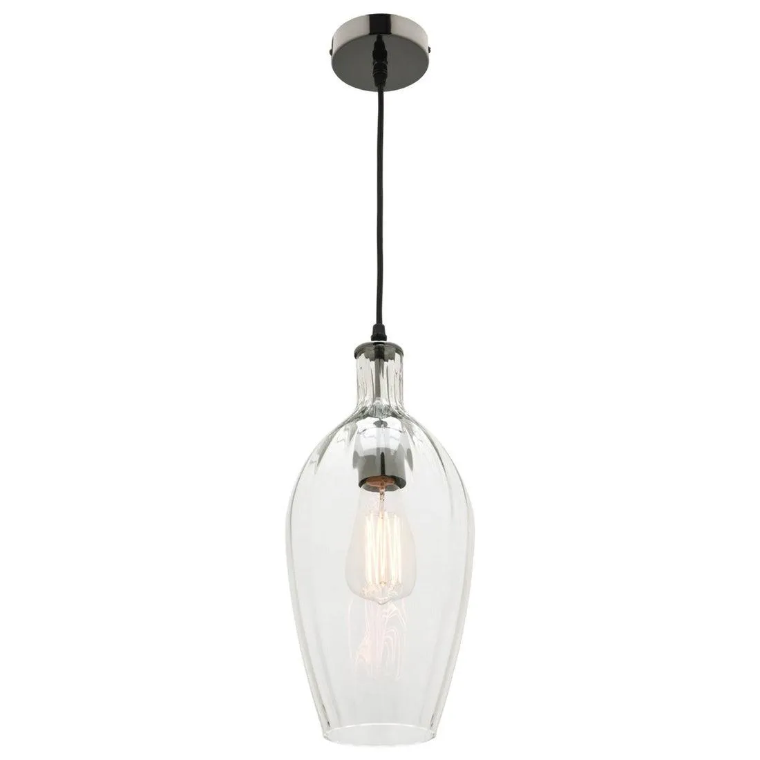 Classic Slimline Glass Pendant Light in Cognac or Clear