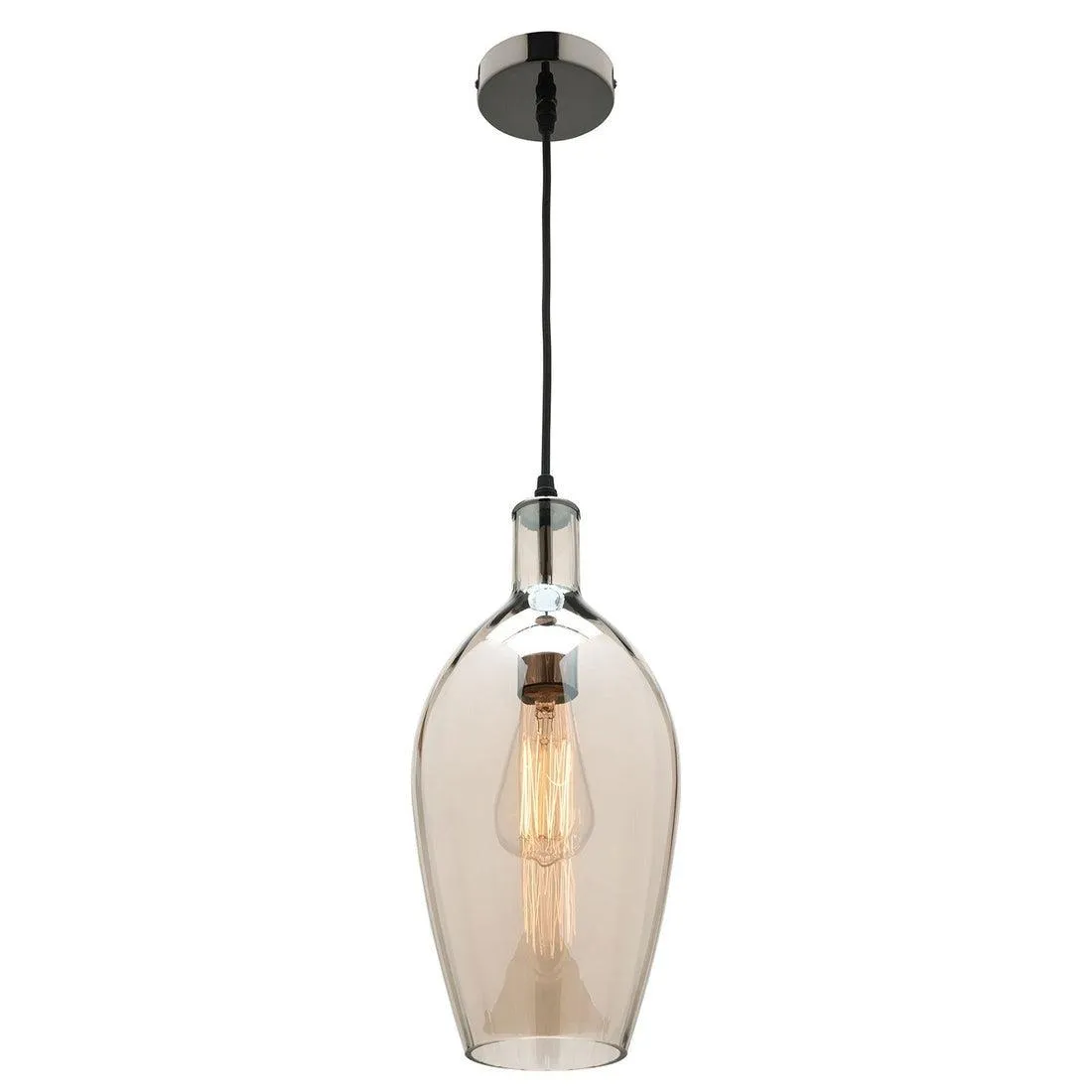 Classic Slimline Glass Pendant Light in Cognac or Clear