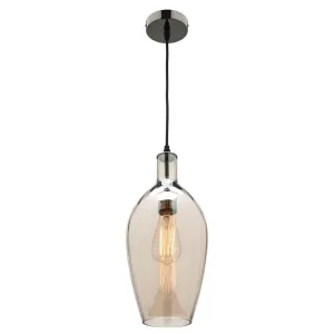 CLEARANCE Classic Slimline Glass Pendant Light in Cognac