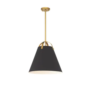 Convex 1 Light Pendant - Black/Brass