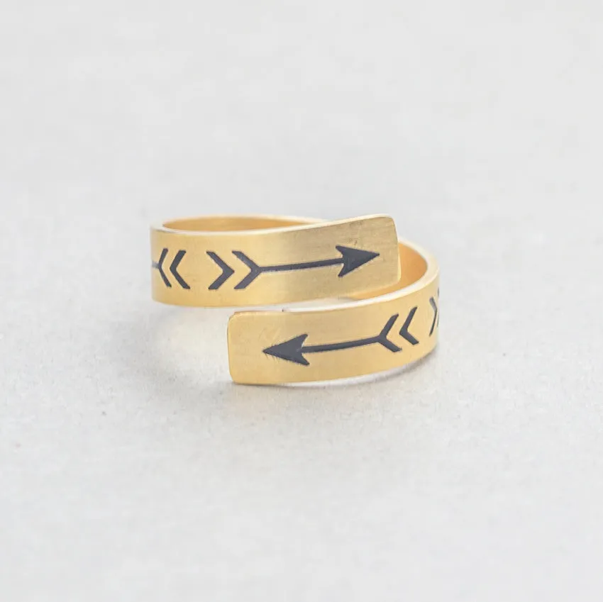 Dainty Adjustable Open Arrow Ring Best Friends