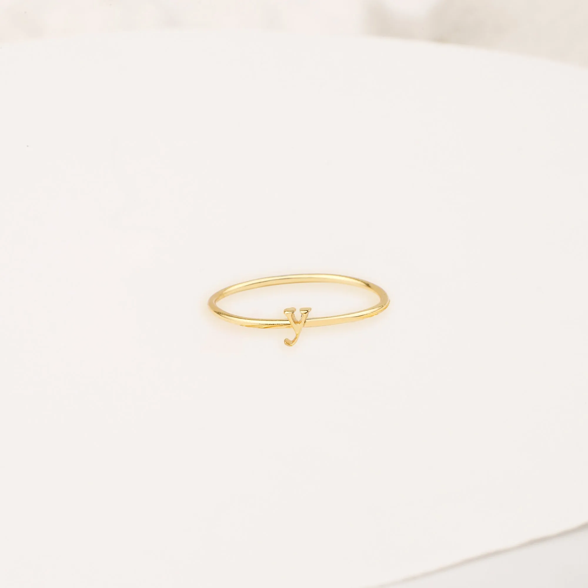 Dainty Stacking Letter Ring