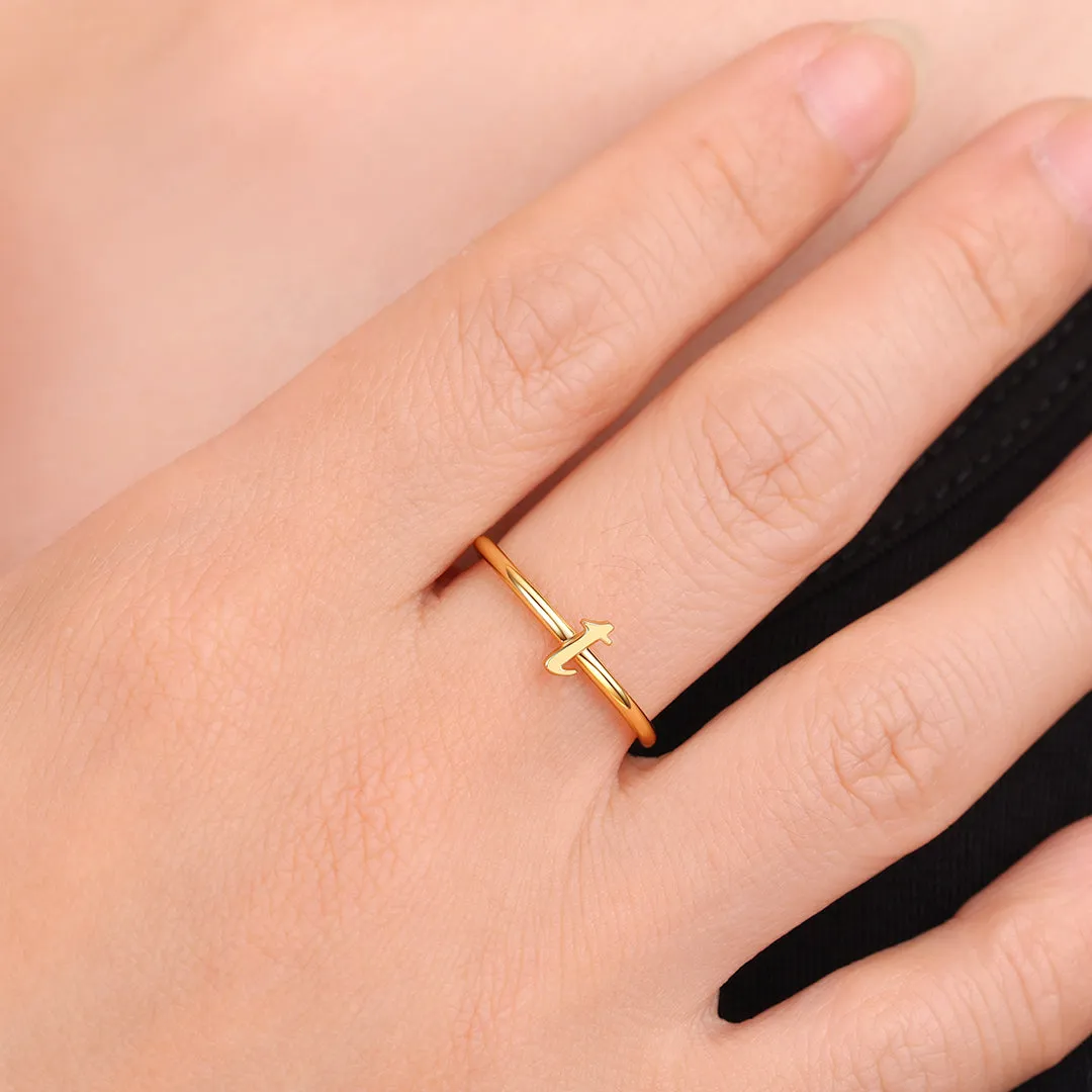 Dainty Stacking Letter Ring