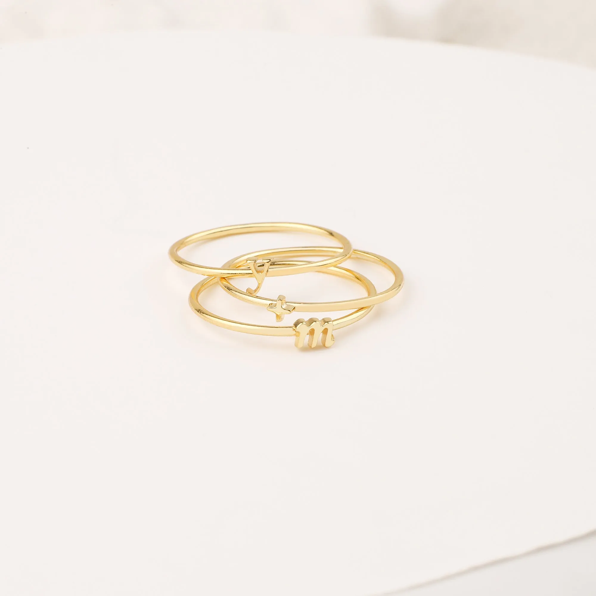 Dainty Stacking Letter Ring