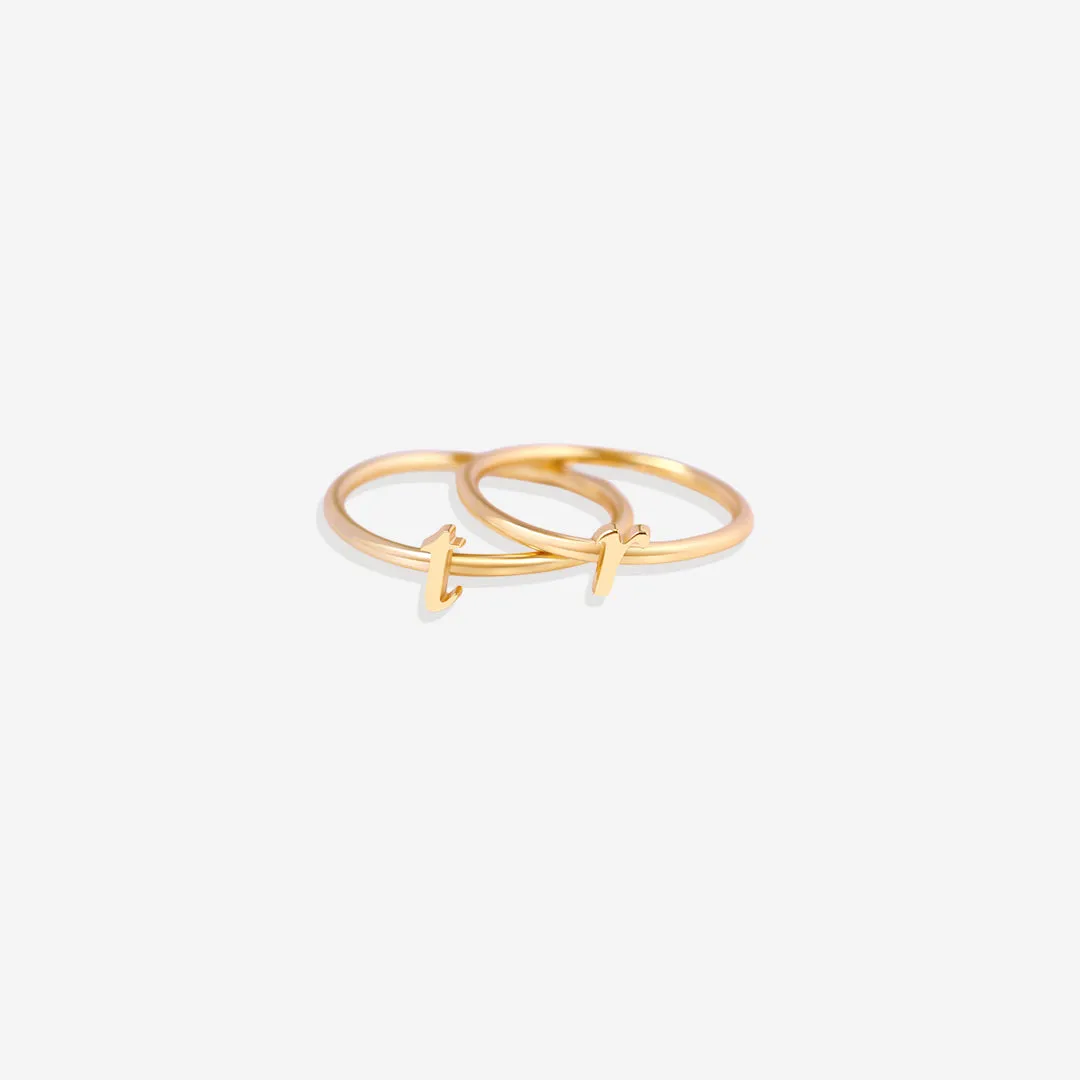 Dainty Stacking Letter Ring