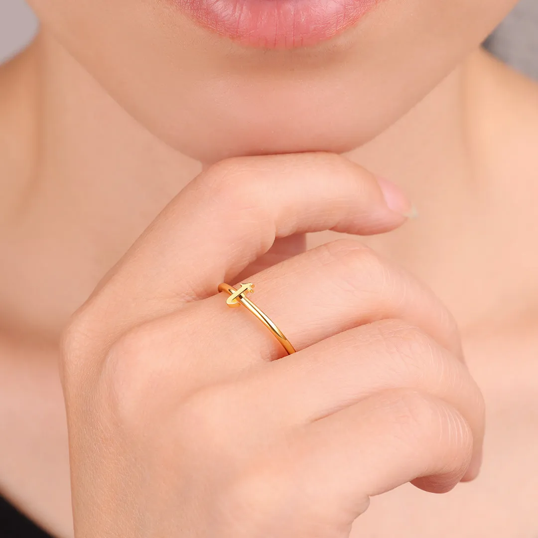 Dainty Stacking Letter Ring