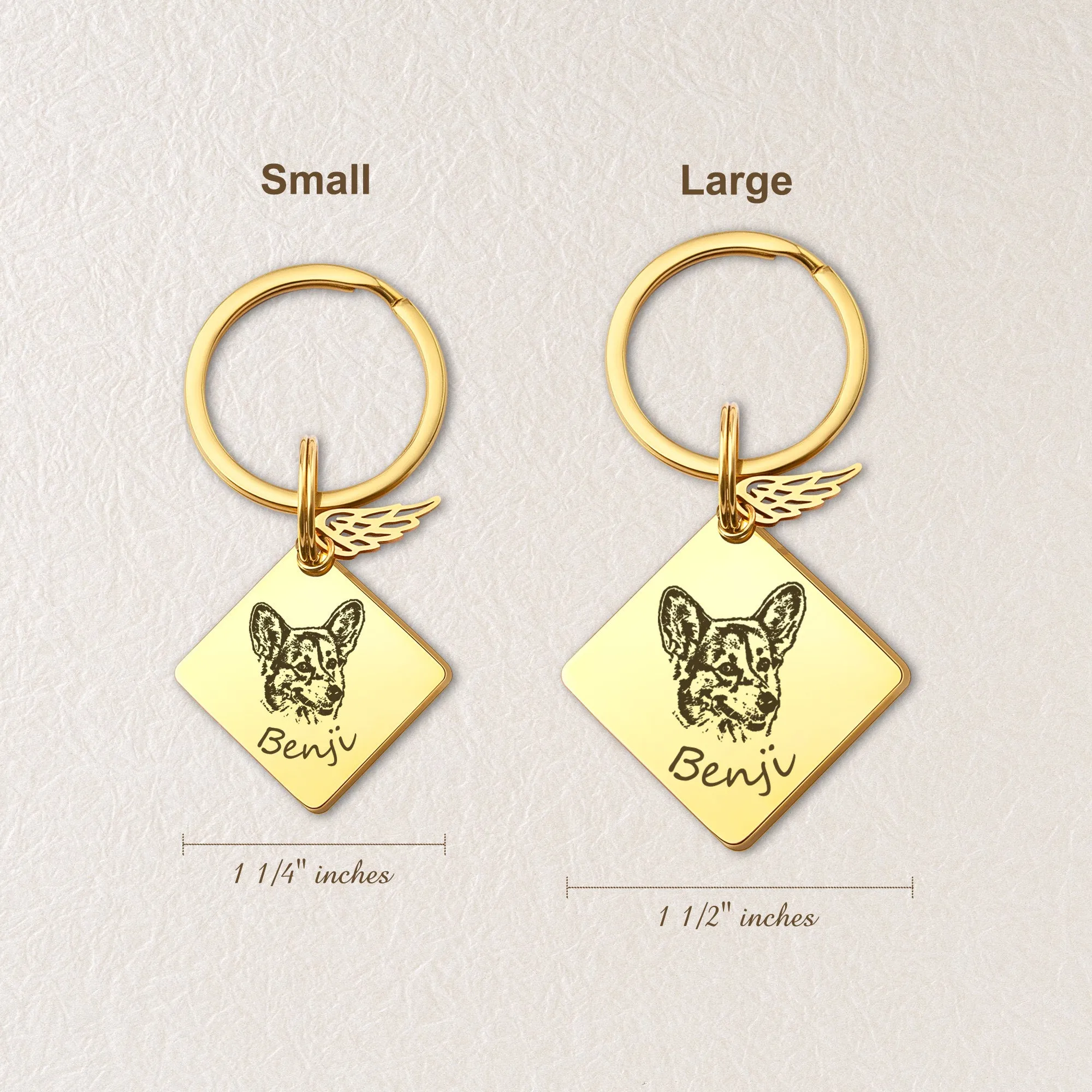 Diamond Pet Portrait Pet ID Key Chain