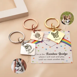 Diamond Pet Portrait Pet ID Key Chain