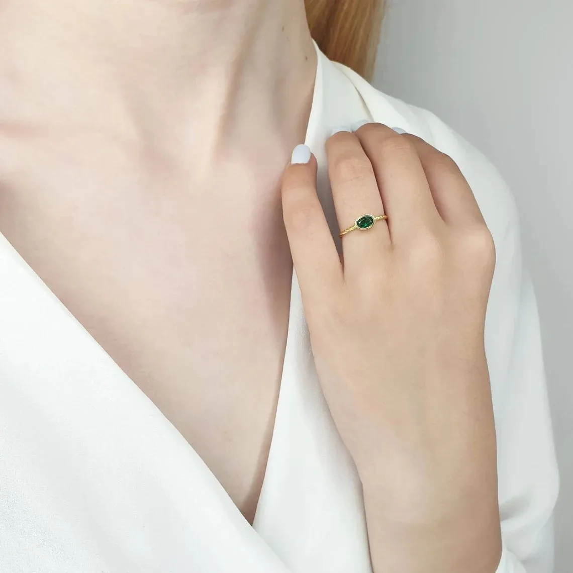 Emerald Ring In Solid Gold