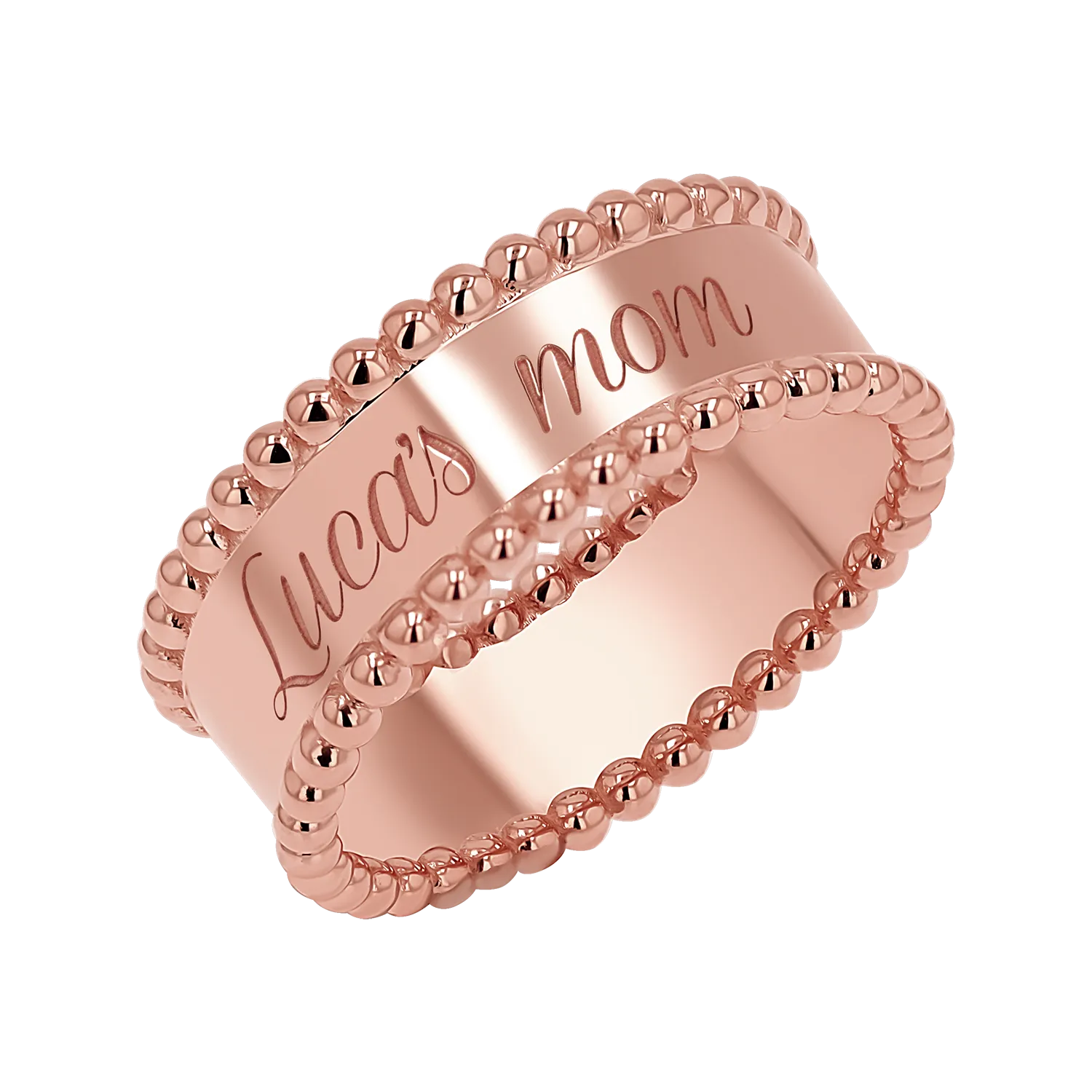 Engravable Beaded Dome Band