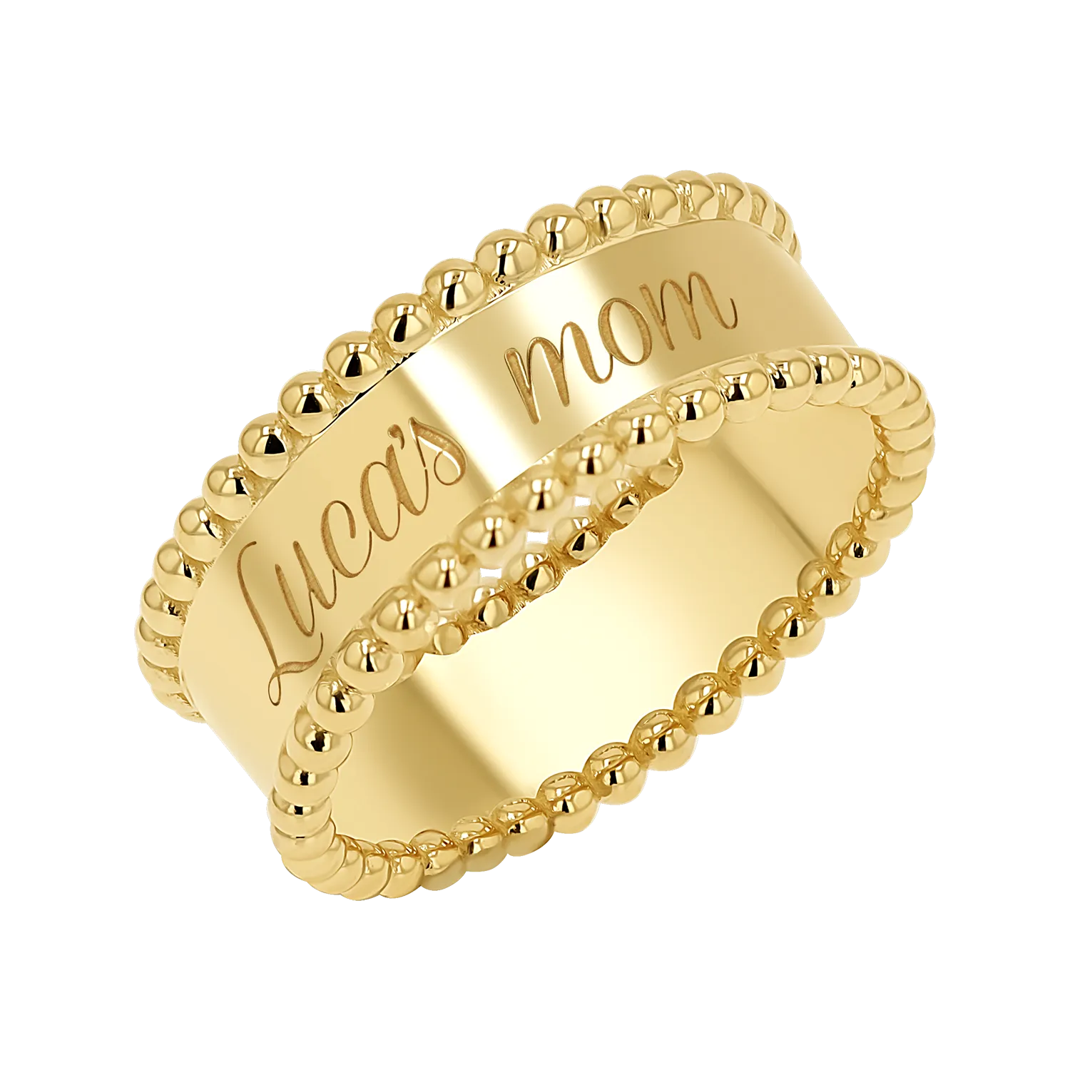 Engravable Beaded Dome Band