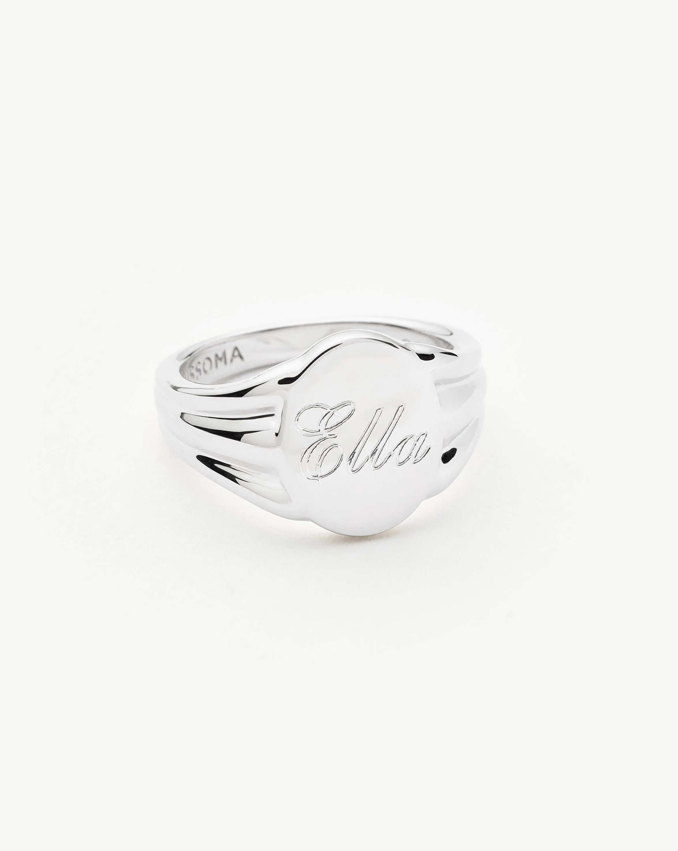 Engravable Oval Signet Ring | Sterling Silver