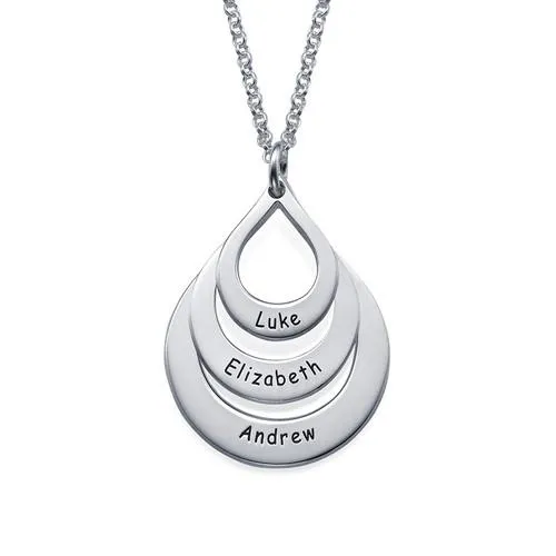 Engraved Drop Shaped Necklace for Friends