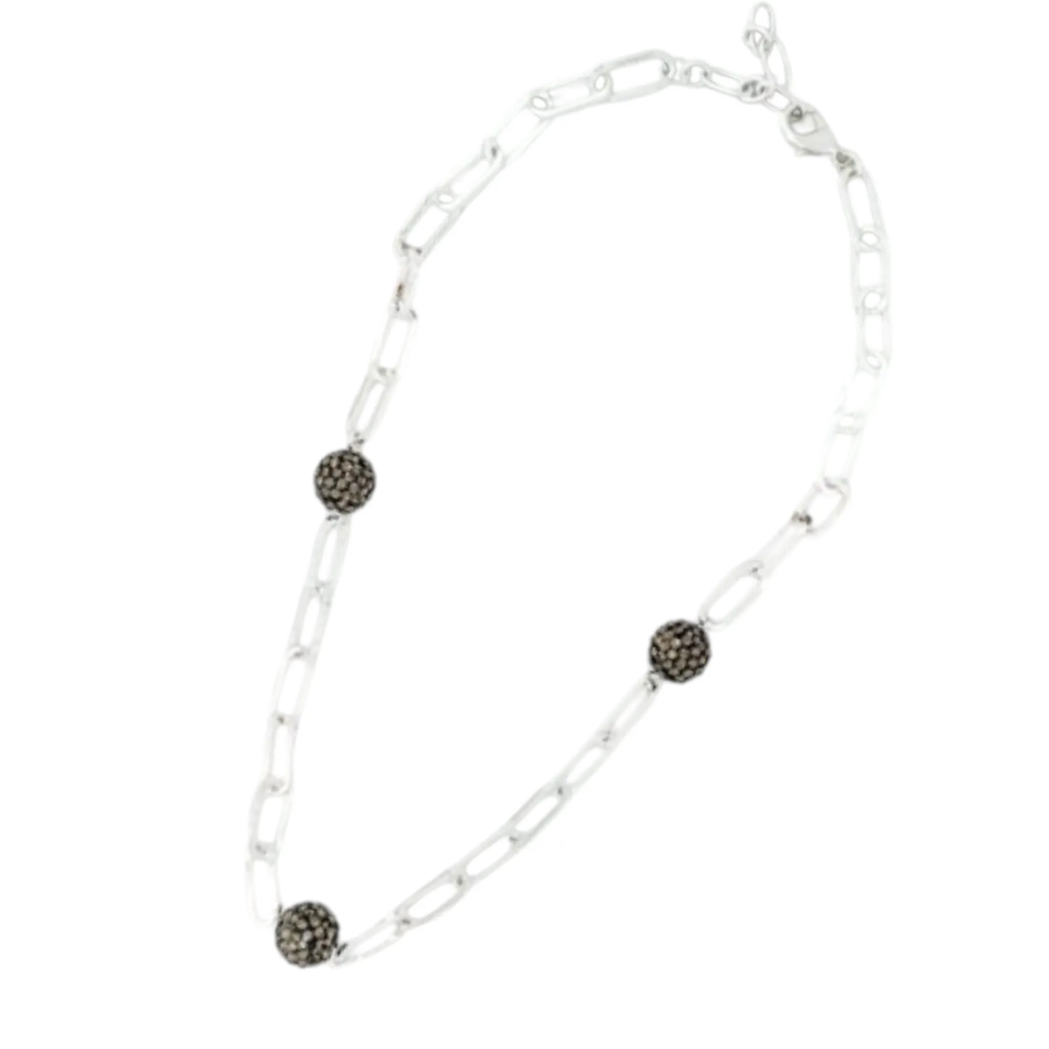 Envy Black Crystal Necklace Silver