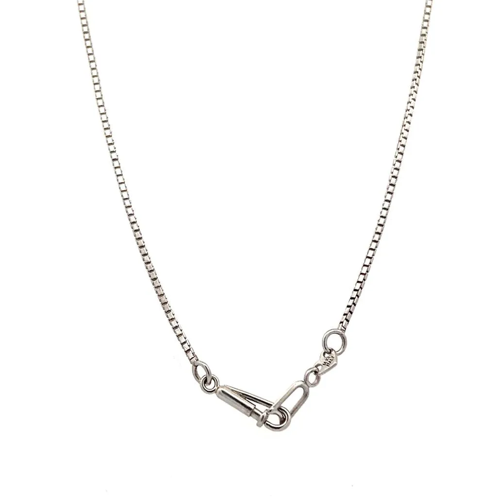 Estate 14K White Gold 1.10mm Box Chain Necklace