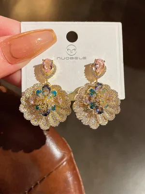 Fan Leaf Flower Earrings MSE101010