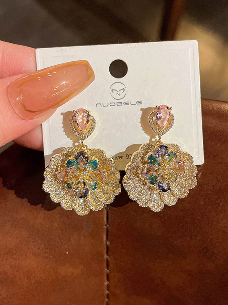 Fan Leaf Flower Earrings MSE101010