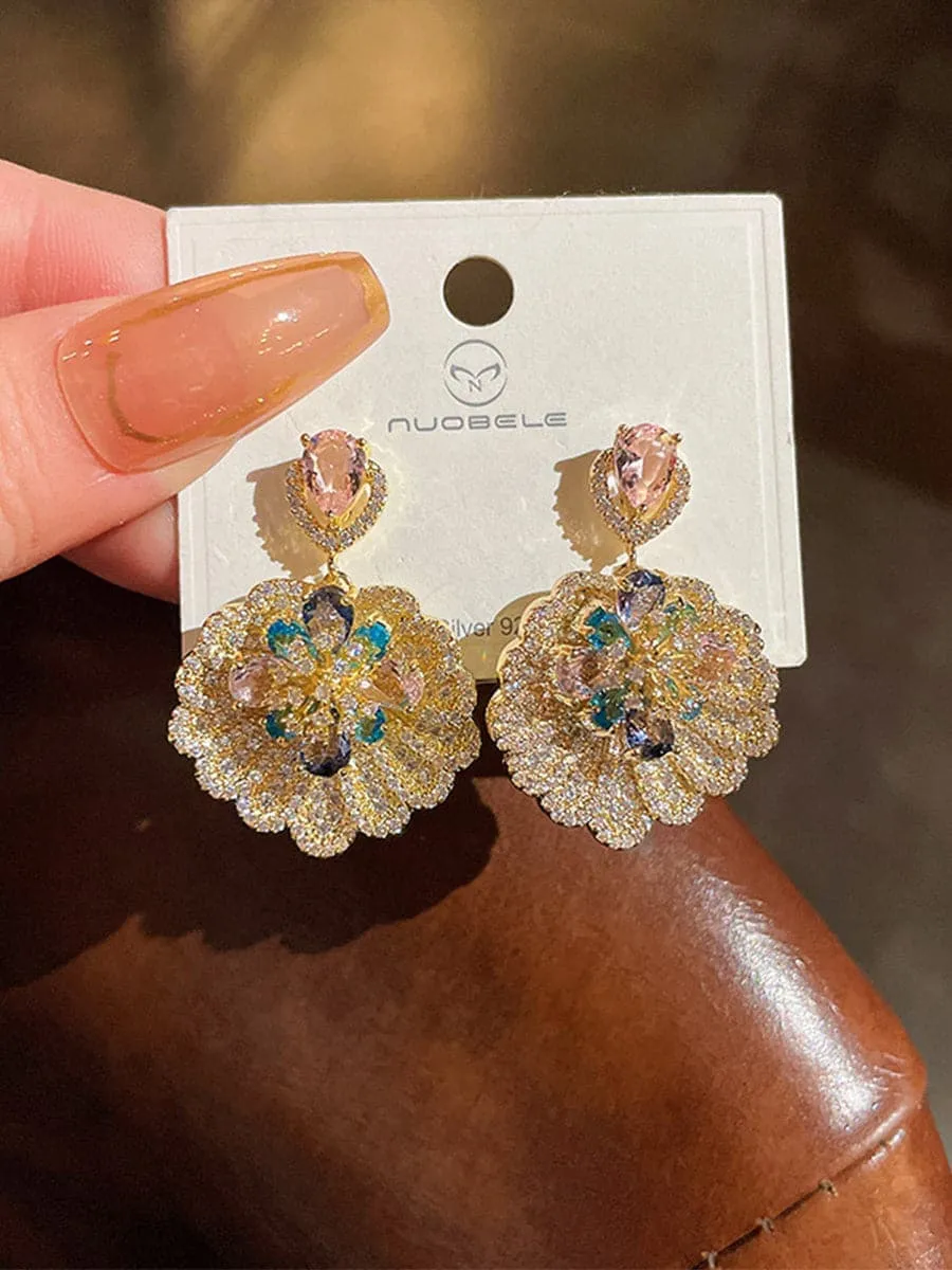 Fan Leaf Flower Earrings MSE101010