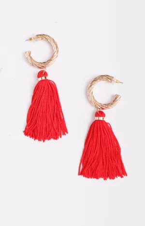 Feeling Flustered Earring, GOLD/RED