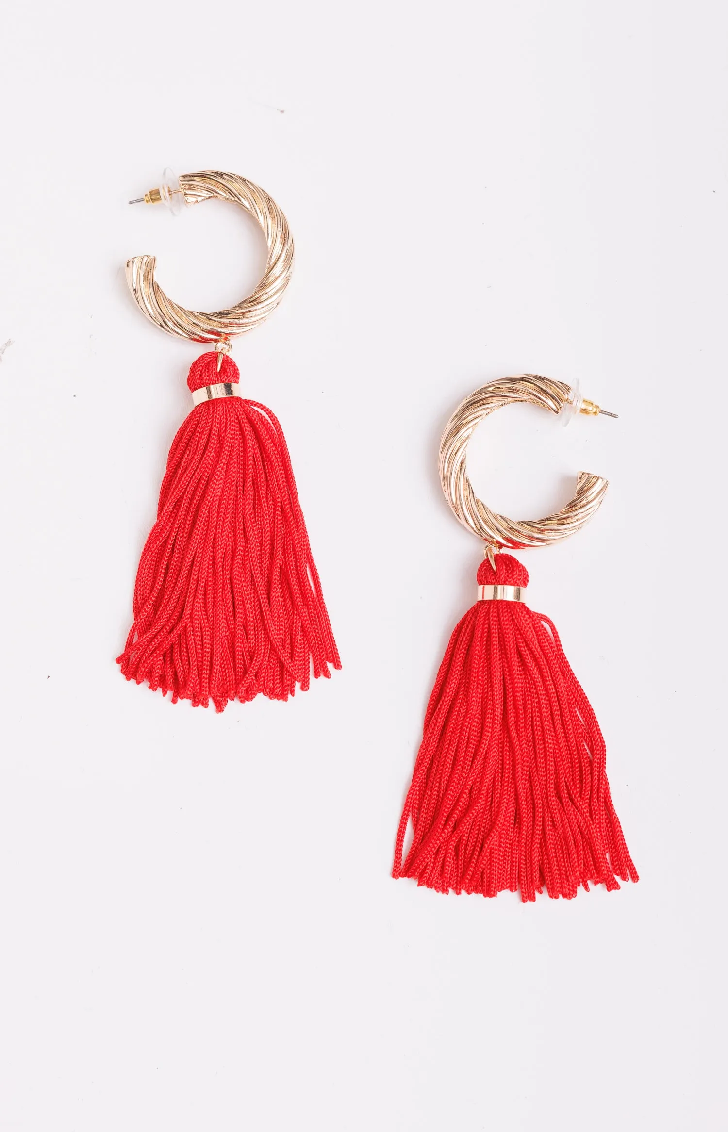 Feeling Flustered Earring, GOLD/RED