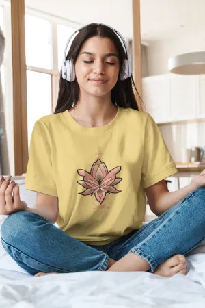 Geometric Lotus Printed T-shirt for women