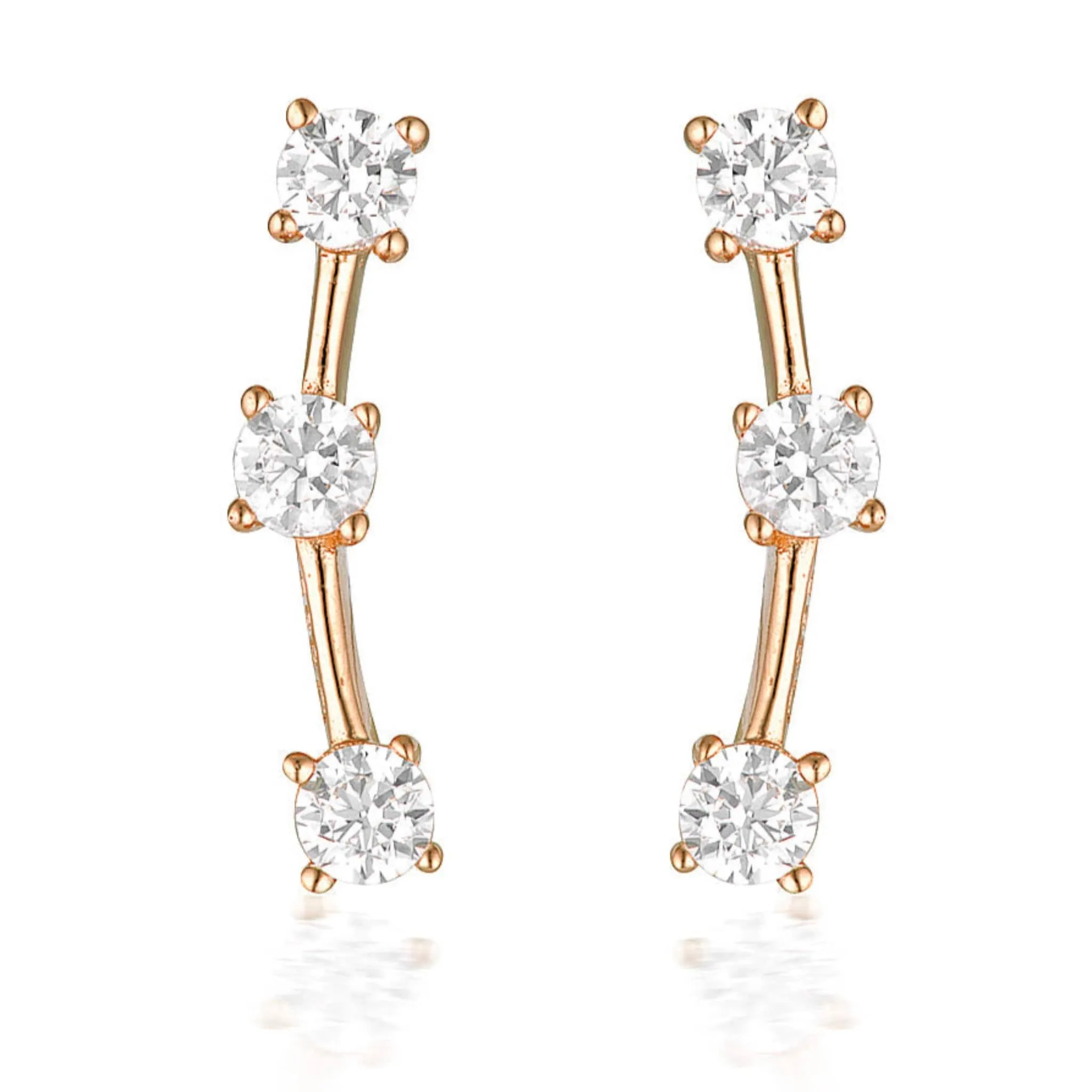 Georgini Noel Nights Tinsel Earrings Rose Gold