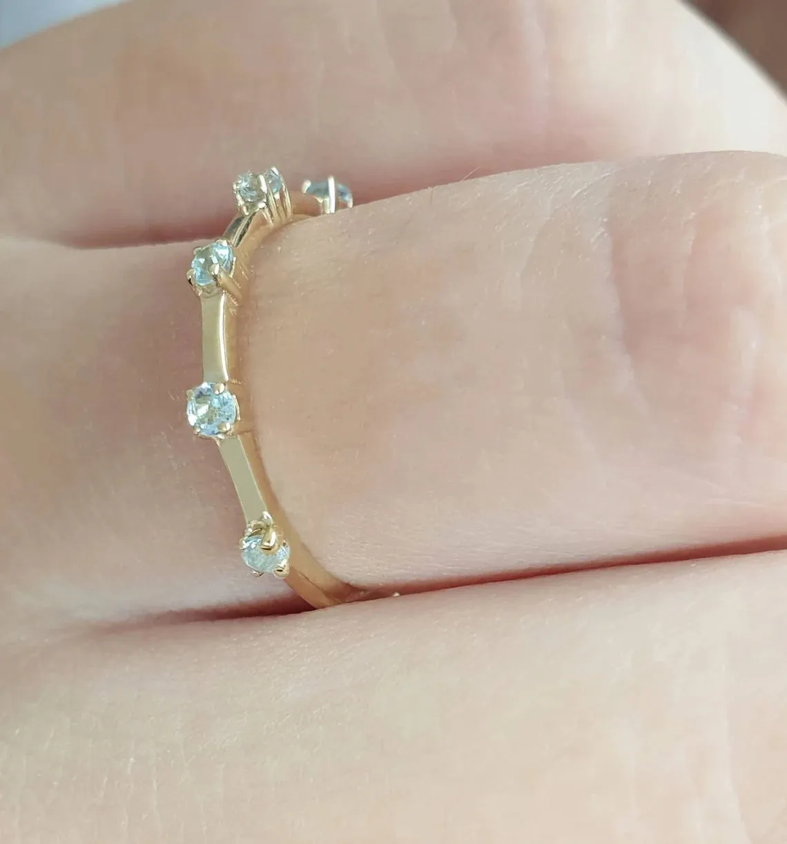 Gold Aquamarine Ring