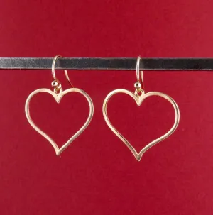 Gold Open Heart Earrings