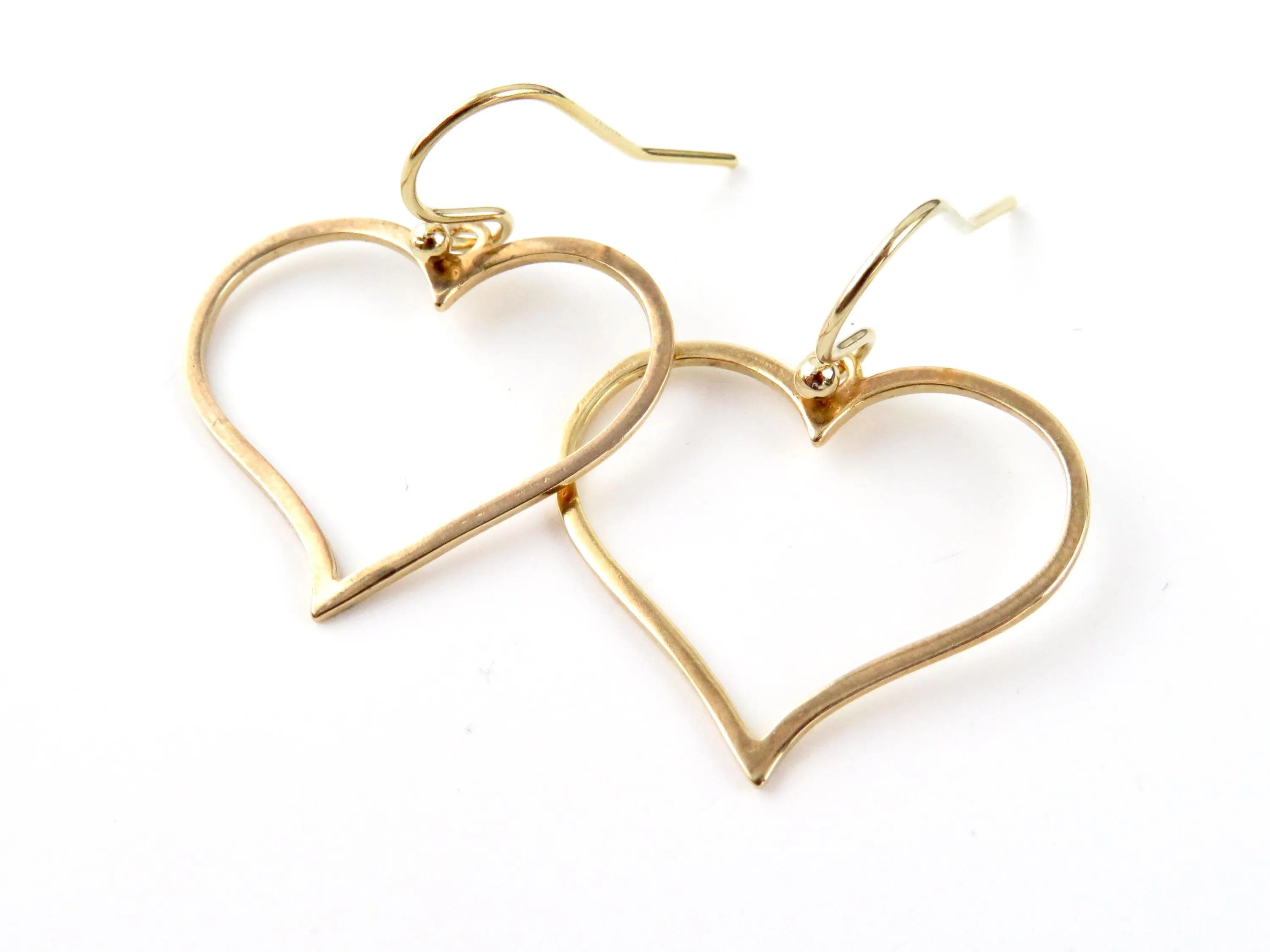 Gold Open Heart Earrings