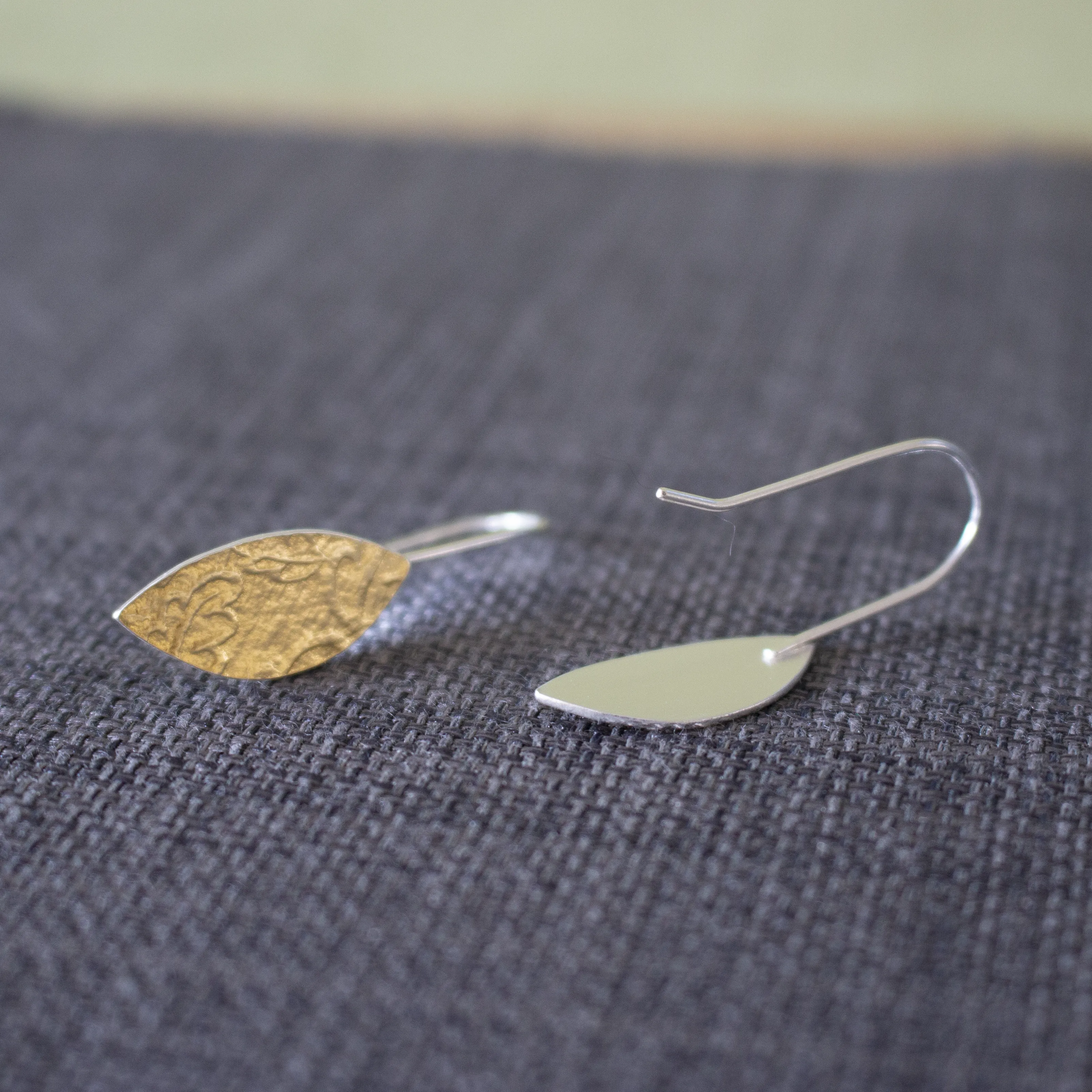 Golden Oak Petal Earrings