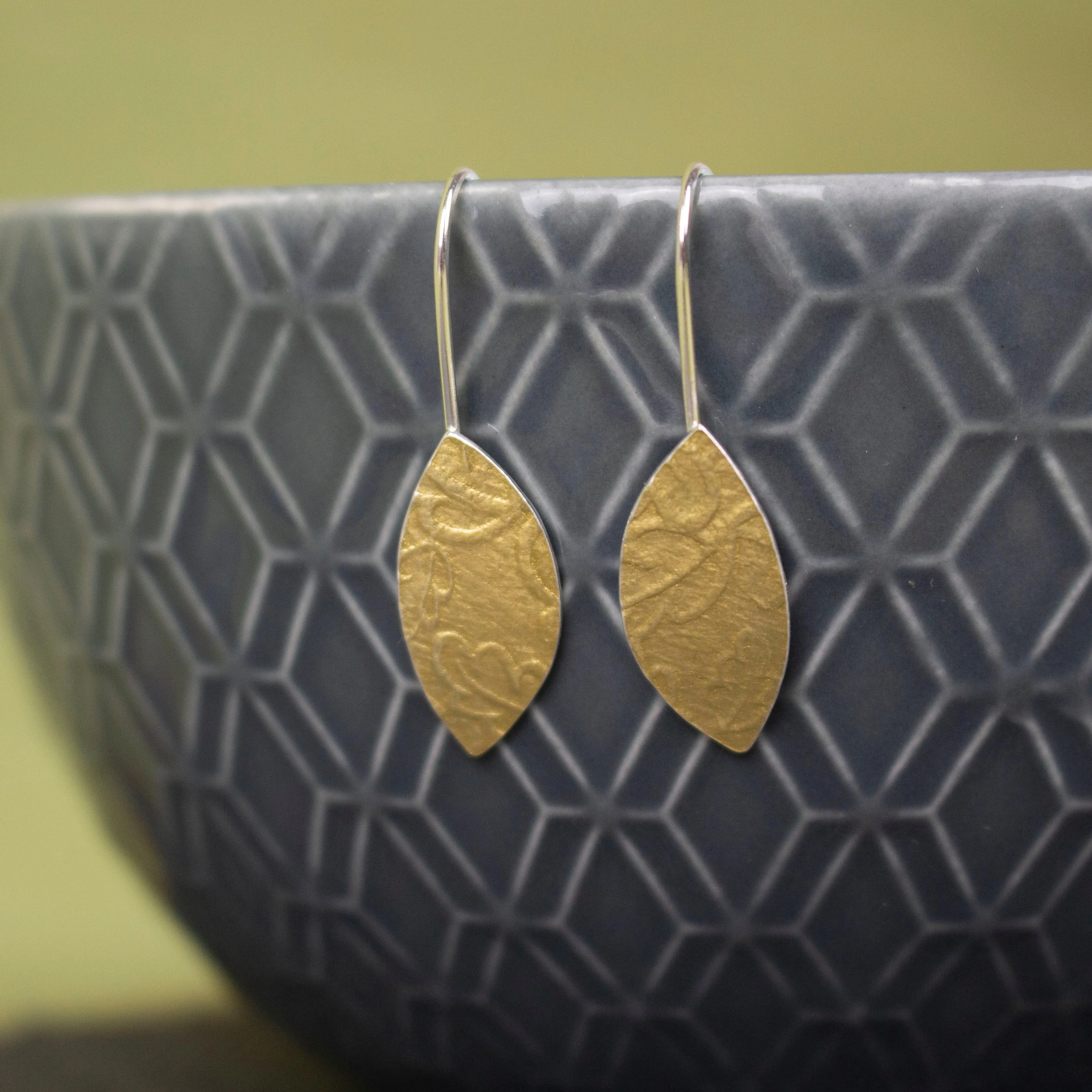 Golden Oak Petal Earrings