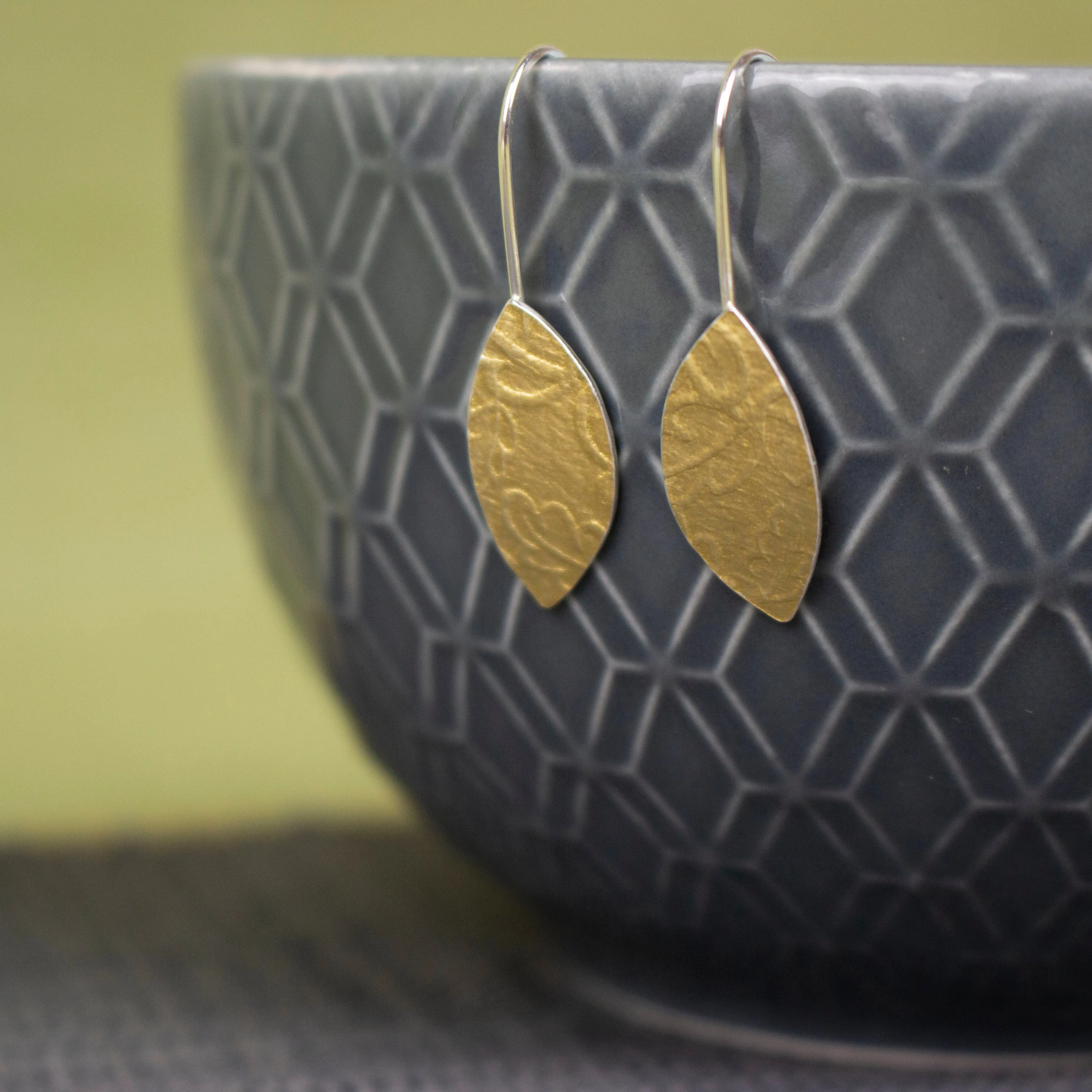 Golden Oak Petal Earrings