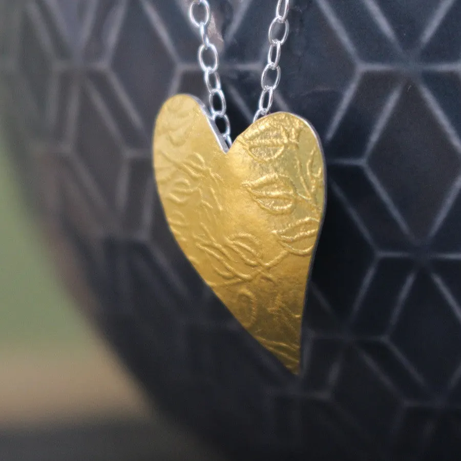 Golden Vines Heart Pendant