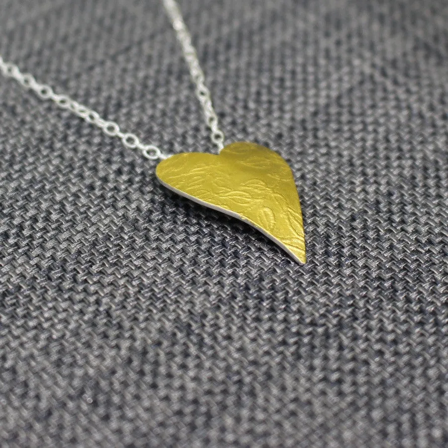 Golden Vines Heart Pendant