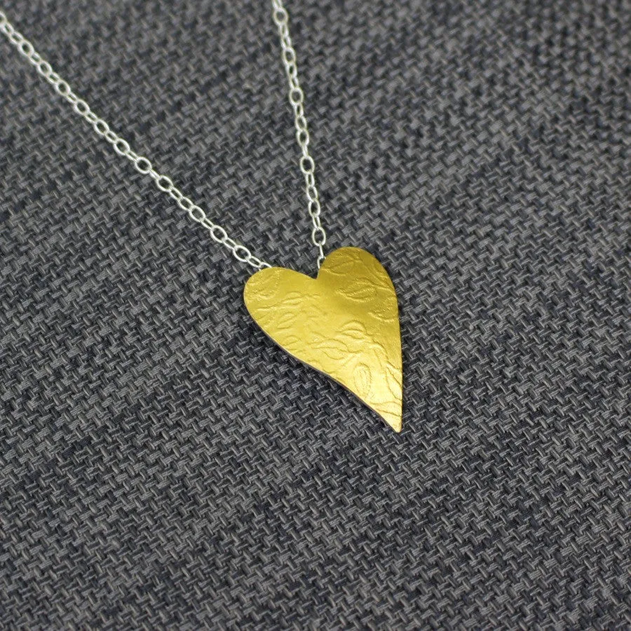 Golden Vines Heart Pendant