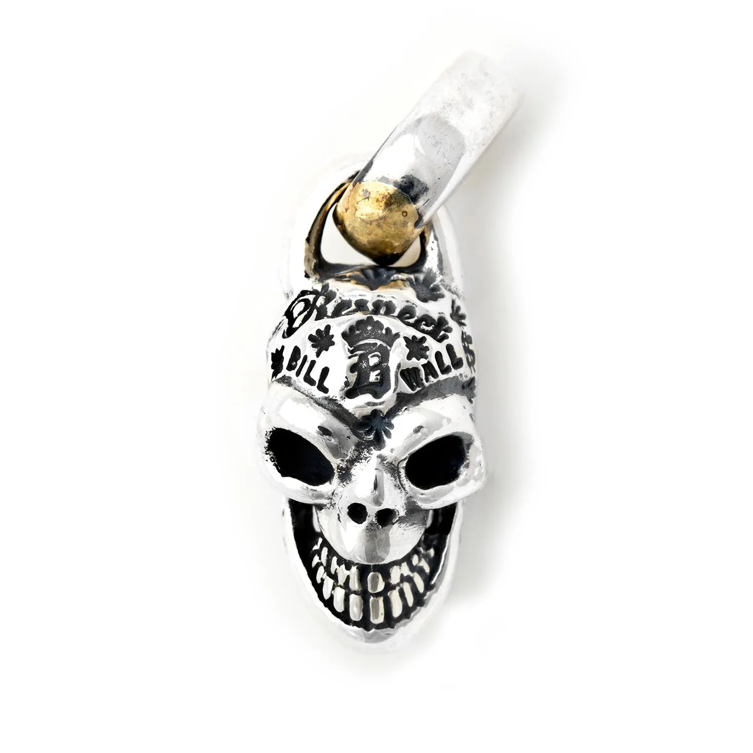 Graffiti Skull with Gold Overlay Pendant