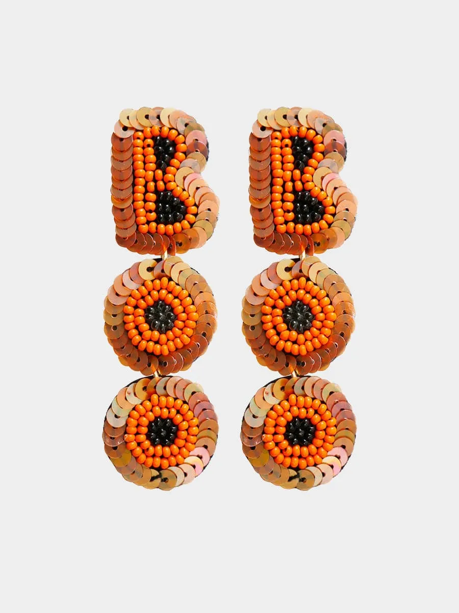 Halloween Sequin BOO Letter Earrings MSE00161