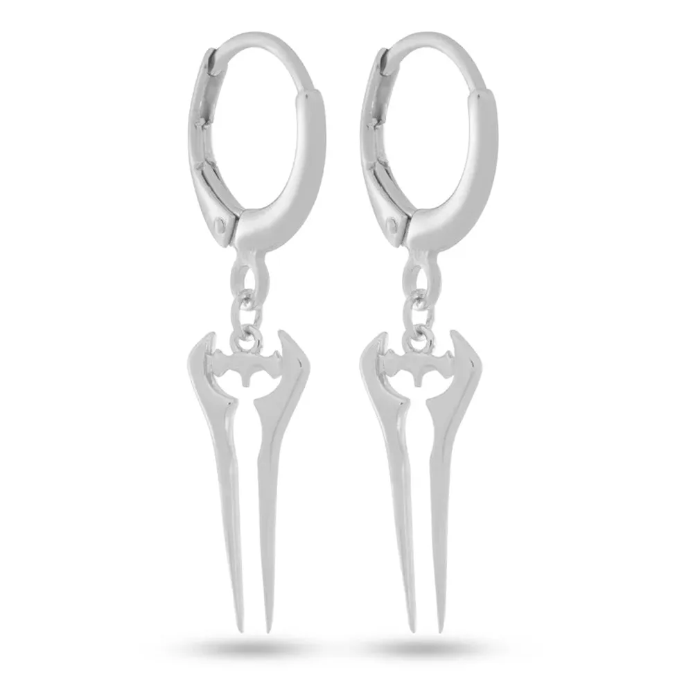 Halo x King Ice - Sterling Silver Energy Sword Hanging Earrings