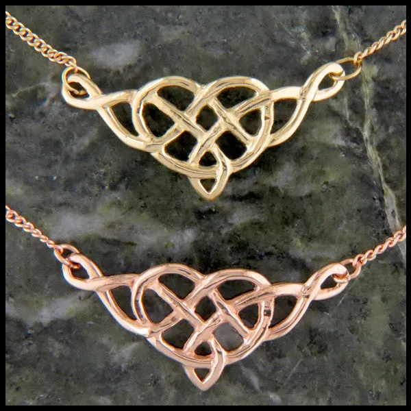 Heart Knot Necklace in Gold