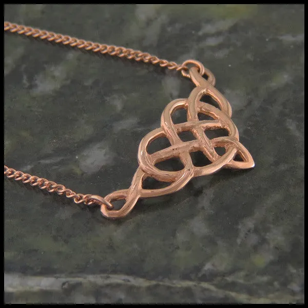 Heart Knot Necklace in Gold