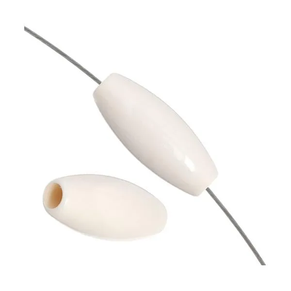 Imitation Hairpipe Bone Beads, 1" Ivory 100/pk