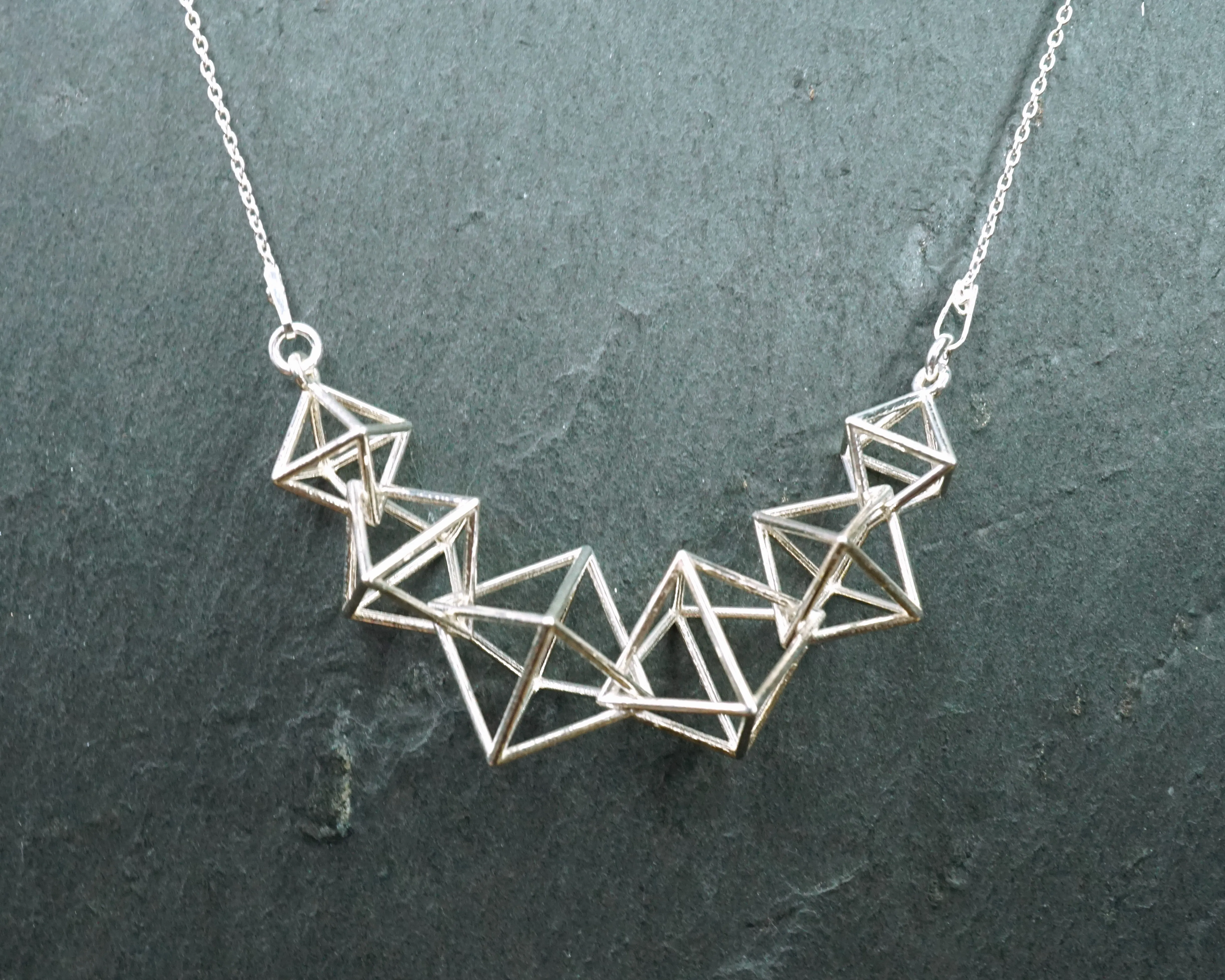 Interlocking Octahedron Necklace (Metal)