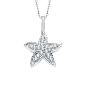 KATARINA Diamond Starfish Pendant Necklace (1/10 cttw)