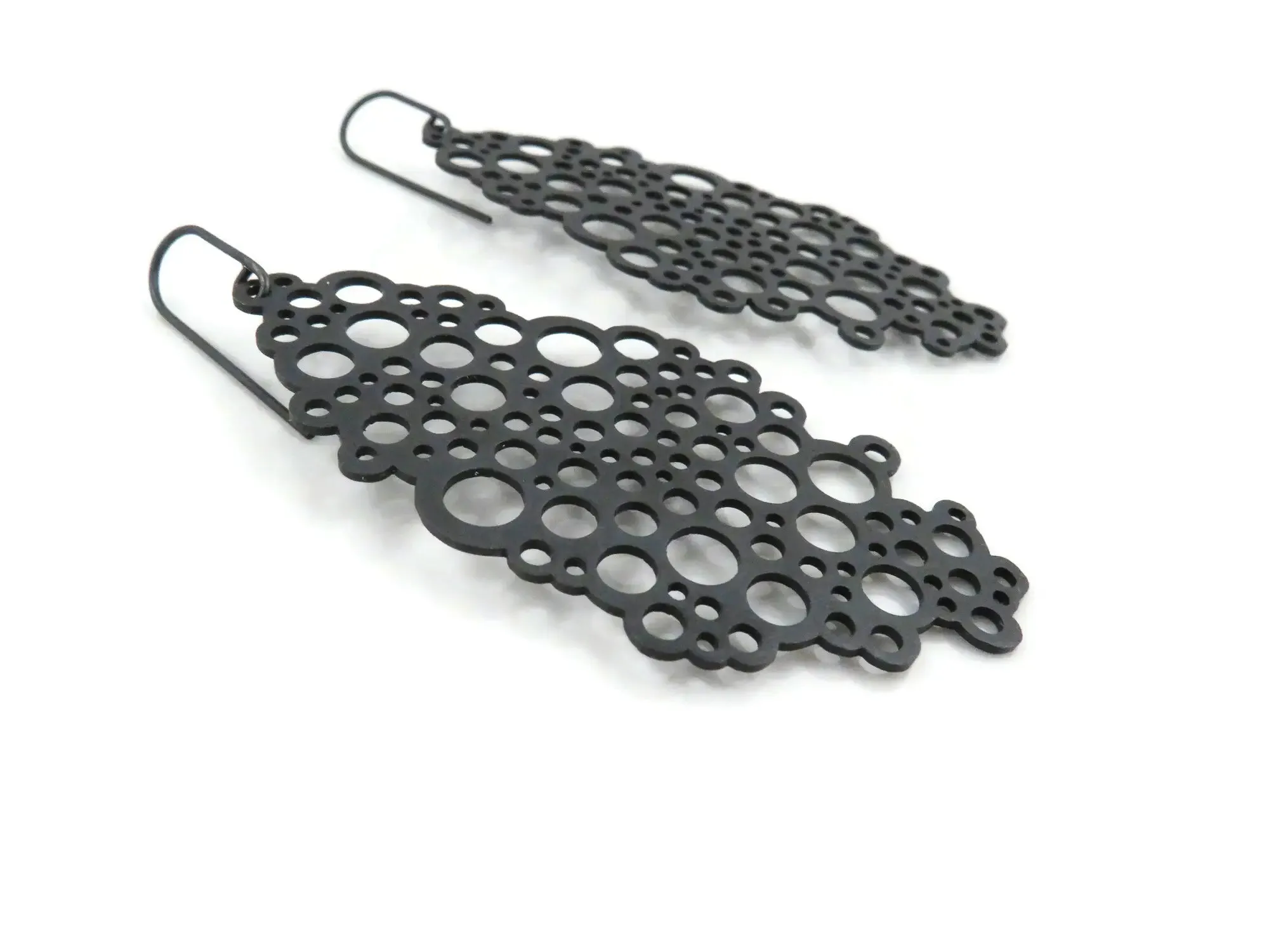 KimyaJoyas Earrings: Large Bubbles Oxidized Silver