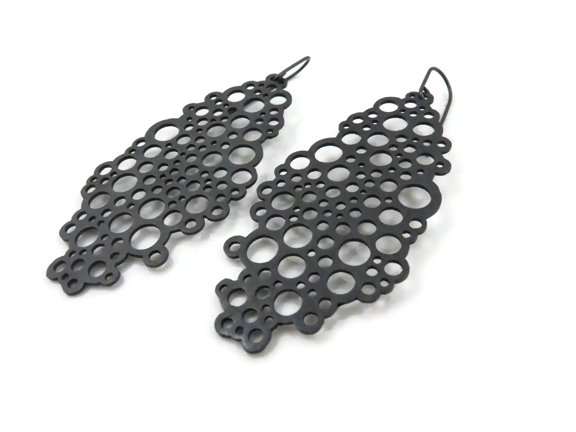 KimyaJoyas Earrings: Large Bubbles Oxidized Silver