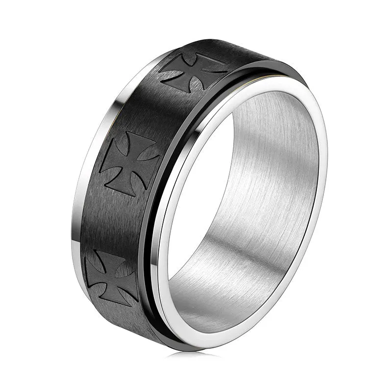 Knights Templar Cross Anxiety Ring For Men